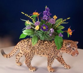Leopard with floral